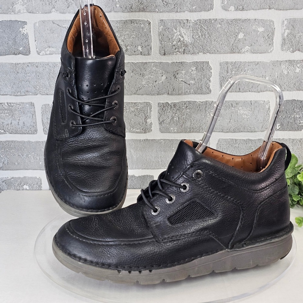 Arkbird Leather Ankle Boots Casual Chukka Lace Up Comfort Black Leather Mens 10‎